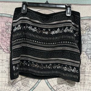 Black Beaded H&M Mini Skirt